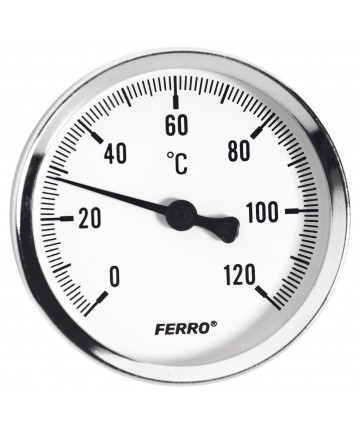 Termometru 80 mm 1/2 120°C, montaj axial T80120A FERRO Termometre