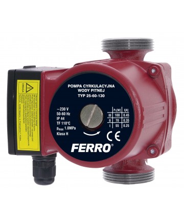 Pompa circulatie pentru apa potabila 25-60 130 -0204W -FERRO -Pompe de circulatie -329,99 lei -product_reduction_percent