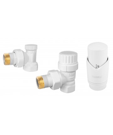 Set robineti radiator tur retur coltari 1/2” cu cap termostatic, alb -ZTM31WH -FERRO -Seturi termostatice -119,99 lei -produc...