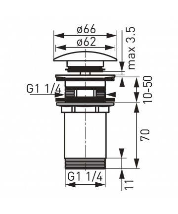 Ventil de scurgere negru D.1 1/4” Rotondo, pentru lavoare cu preaplin -S285B-BL-B -FERRO -Ventile scurgere -114,99 lei -produ...