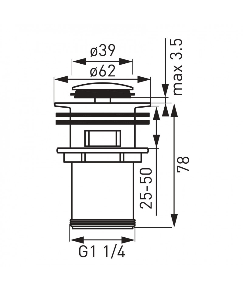 Ventil de scurgere negru D.1 1/4”, pentru lavoare cu preaplin -S283-BL-B -FERRO -Ventile scurgere -89,99 lei -product_reducti...